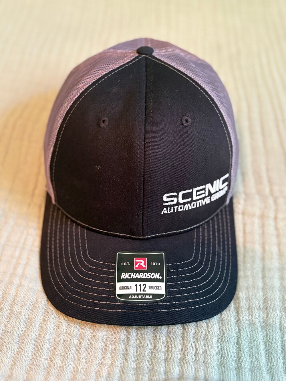 Richardson 112 Scenic Automotive Group Trucker Hat Black Gray Snapback New
